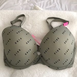 Pink Army Green Push Up Bra